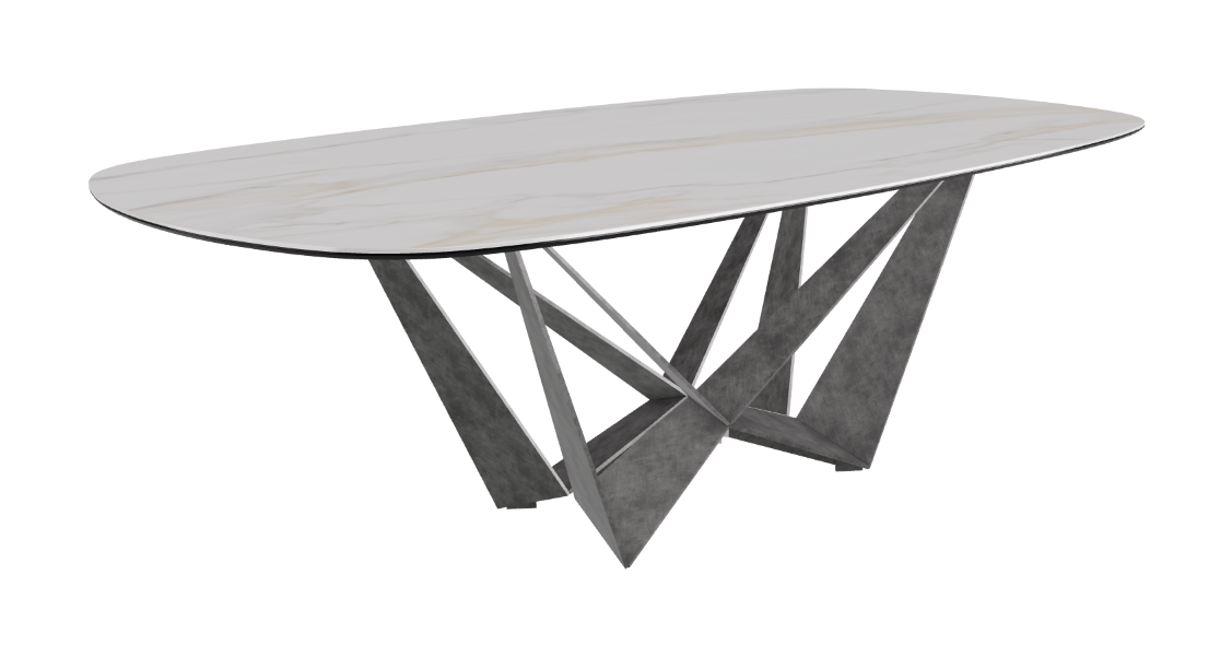 Cattelan Italia Skorpio Keramik Biscuit & Polygon Shaped Dining Table