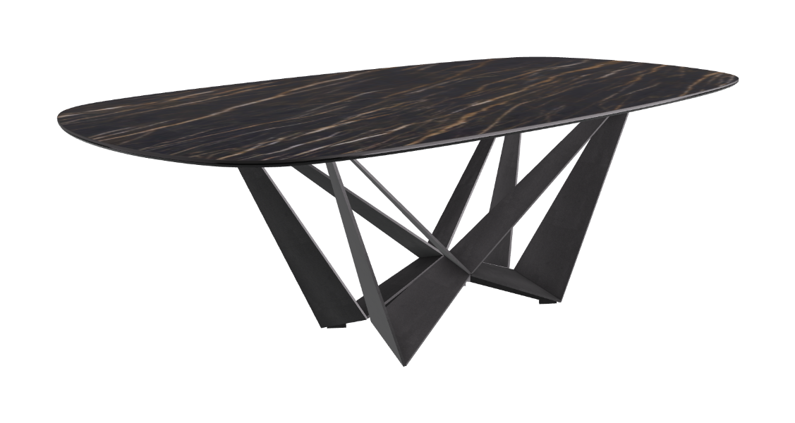 Cattelan Italia Skorpio Keramik Biscuit & Polygon Shaped Dining Table