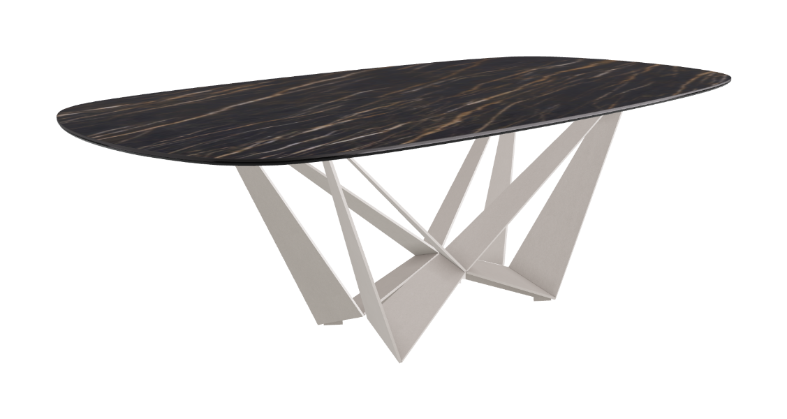 Cattelan Italia Skorpio Keramik Biscuit & Polygon Shaped Dining Table
