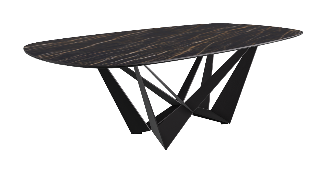 Cattelan Italia Skorpio Keramik Biscuit & Polygon Shaped Dining Table
