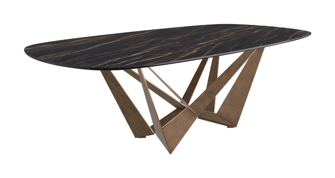 Cattelan Italia Skorpio Keramik Biscuit & Polygon Shaped Dining Table