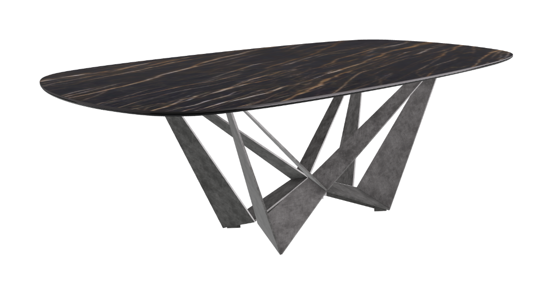 Cattelan Italia Skorpio Keramik Biscuit & Polygon Shaped Dining Table