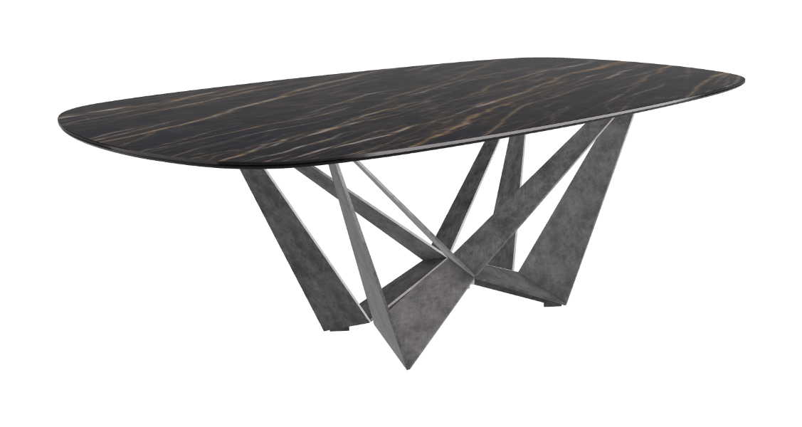 Cattelan Italia Skorpio Keramik Biscuit & Polygon Shaped Dining Table