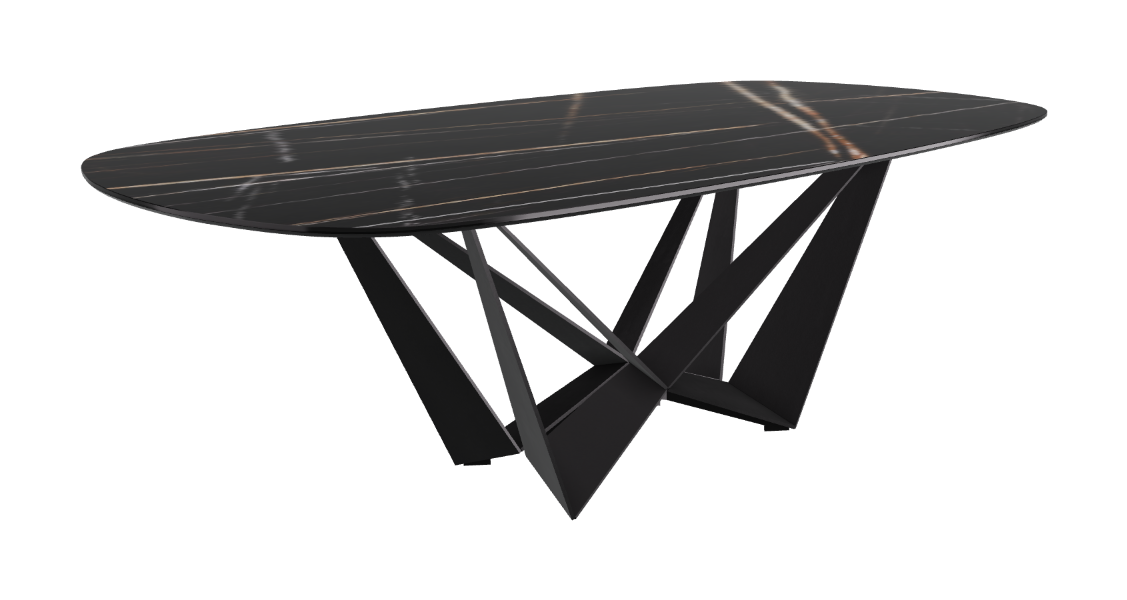 Cattelan Italia Skorpio Keramik Biscuit & Polygon Shaped Dining Table