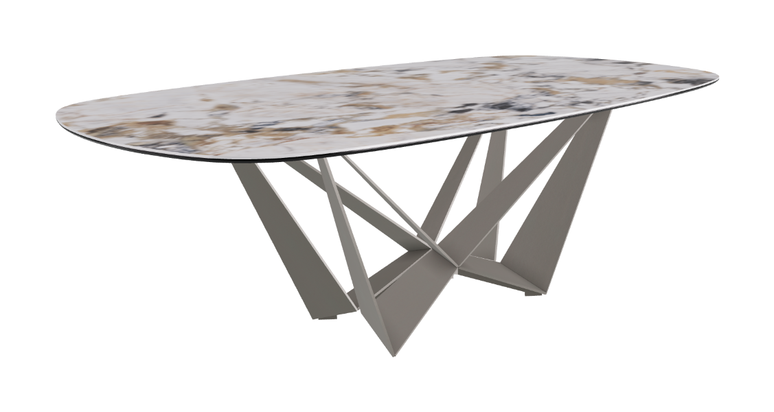 Cattelan Italia Skorpio Keramik Biscuit & Polygon Shaped Dining Table