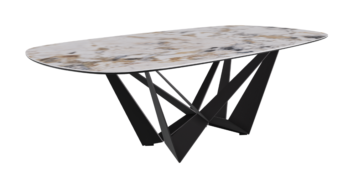 Cattelan Italia Skorpio Keramik Biscuit & Polygon Shaped Dining Table