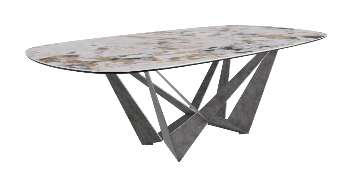 Cattelan Italia Skorpio Keramik Biscuit & Polygon Shaped Dining Table