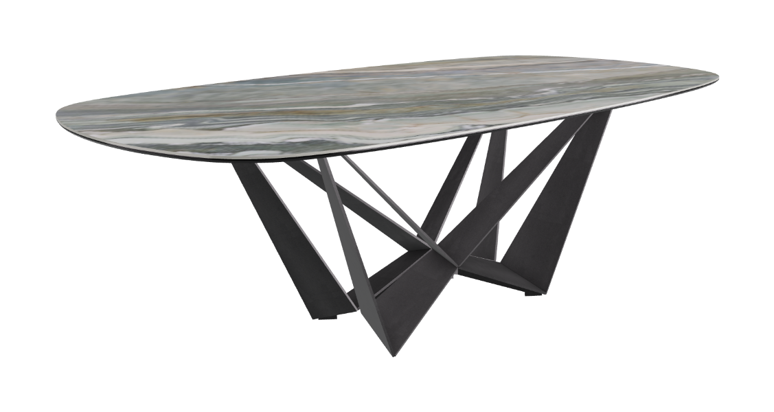 Cattelan Italia Skorpio Keramik Biscuit & Polygon Shaped Dining Table