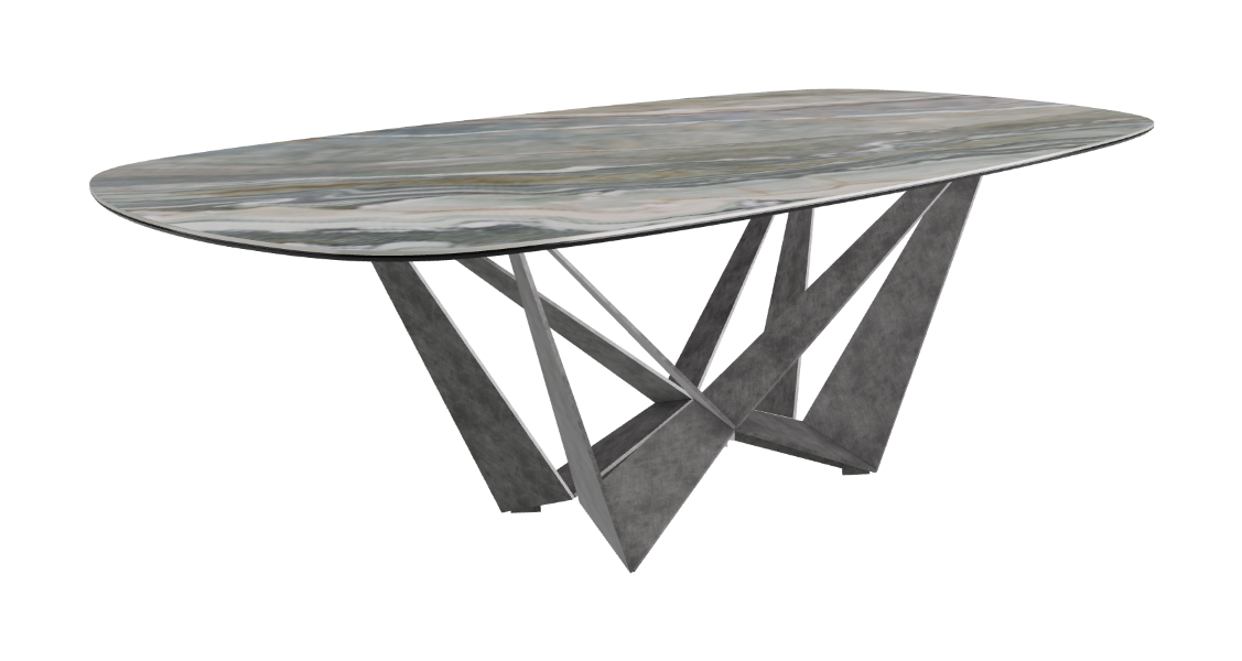 Cattelan Italia Skorpio Keramik Biscuit & Polygon Shaped Dining Table