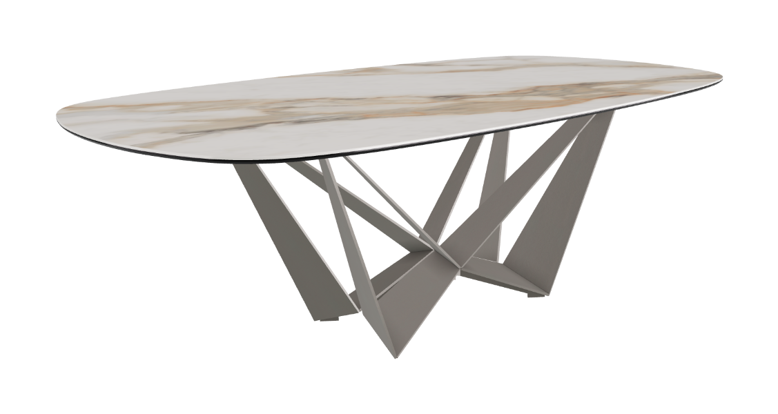 Cattelan Italia Skorpio Keramik Biscuit & Polygon Shaped Dining Table