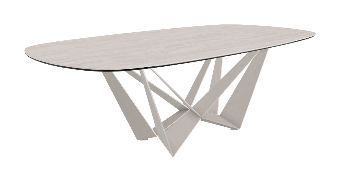 Cattelan Italia Skorpio Keramik Biscuit & Polygon Shaped Dining Table