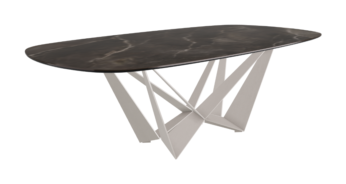 Cattelan Italia Skorpio Keramik Biscuit & Polygon Shaped Dining Table