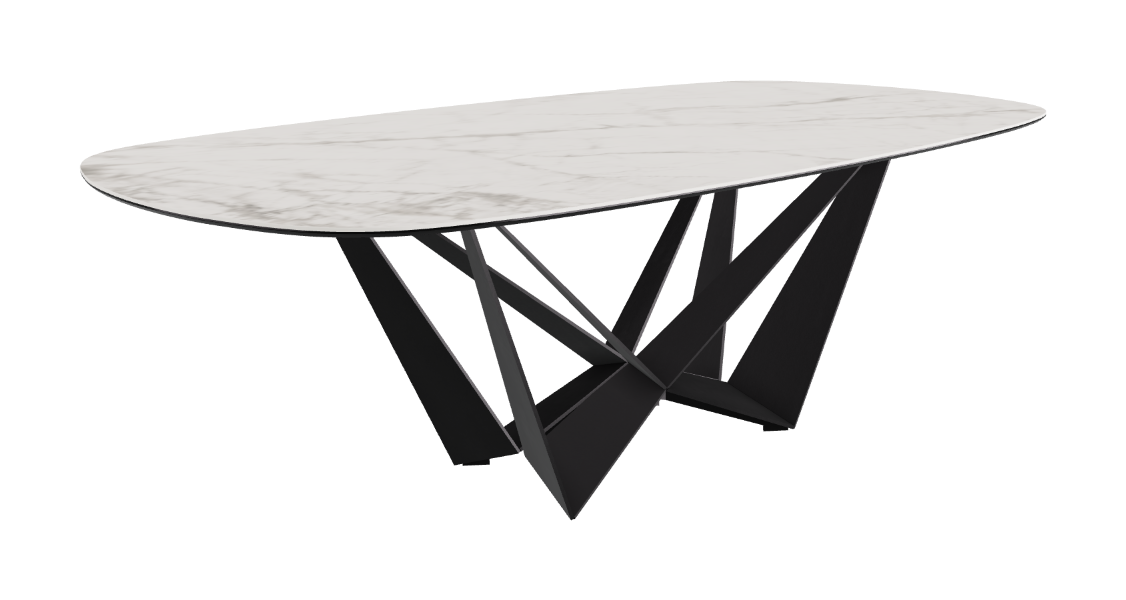 Cattelan Italia Skorpio Keramik Biscuit & Polygon Shaped Dining Table