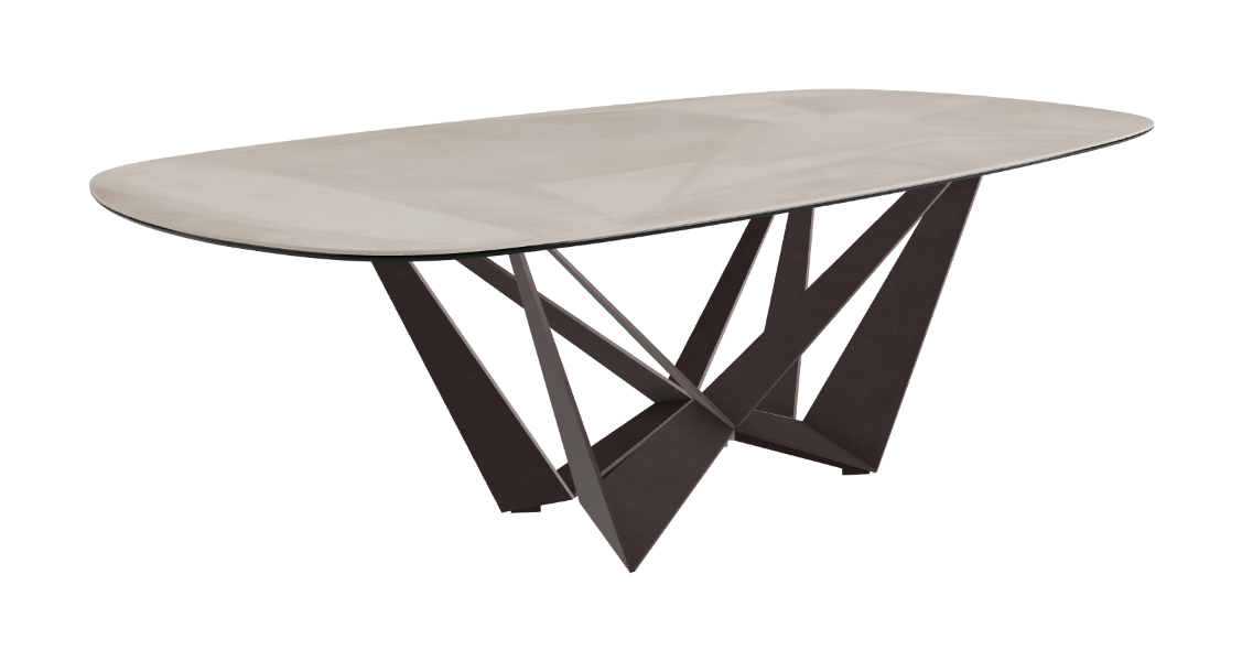 Cattelan Italia Skorpio Keramik Biscuit & Polygon Shaped Dining Table