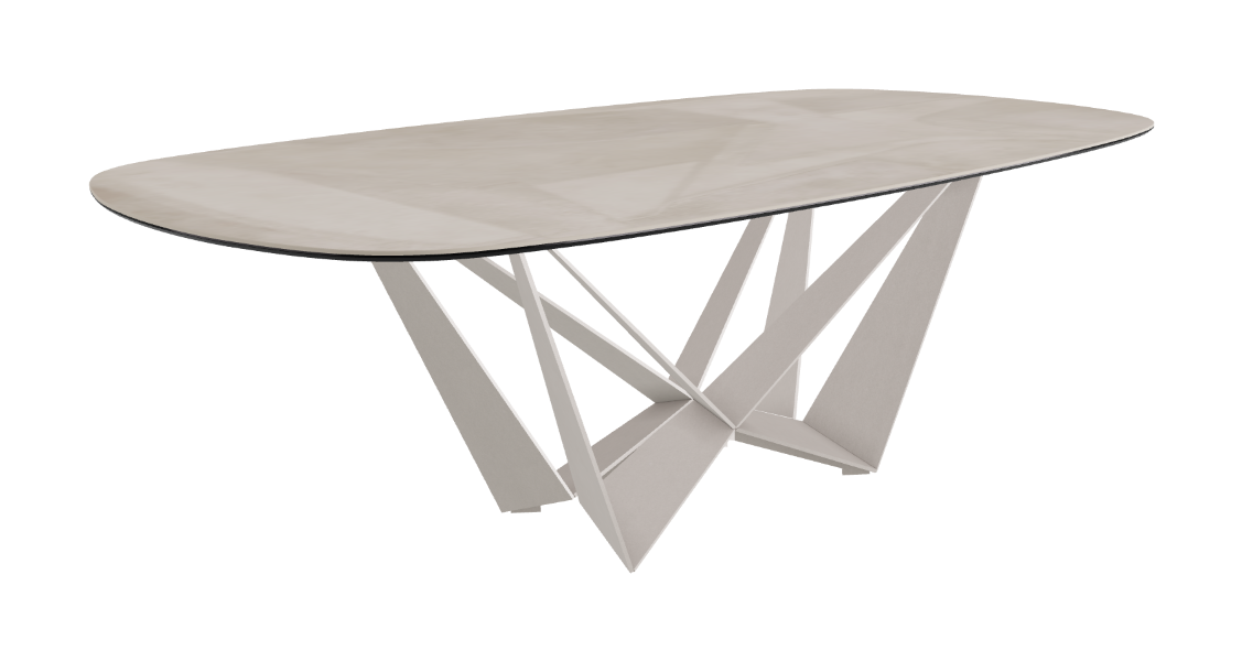 Cattelan Italia Skorpio Keramik Biscuit & Polygon Shaped Dining Table