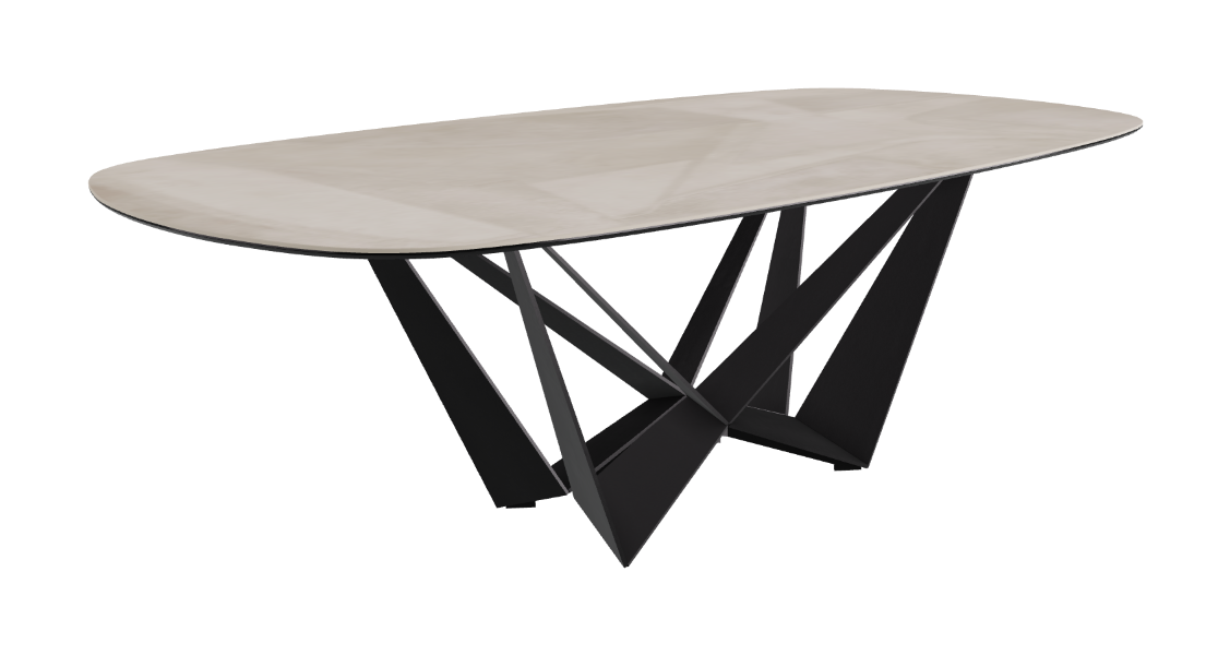 Cattelan Italia Skorpio Keramik Biscuit & Polygon Shaped Dining Table