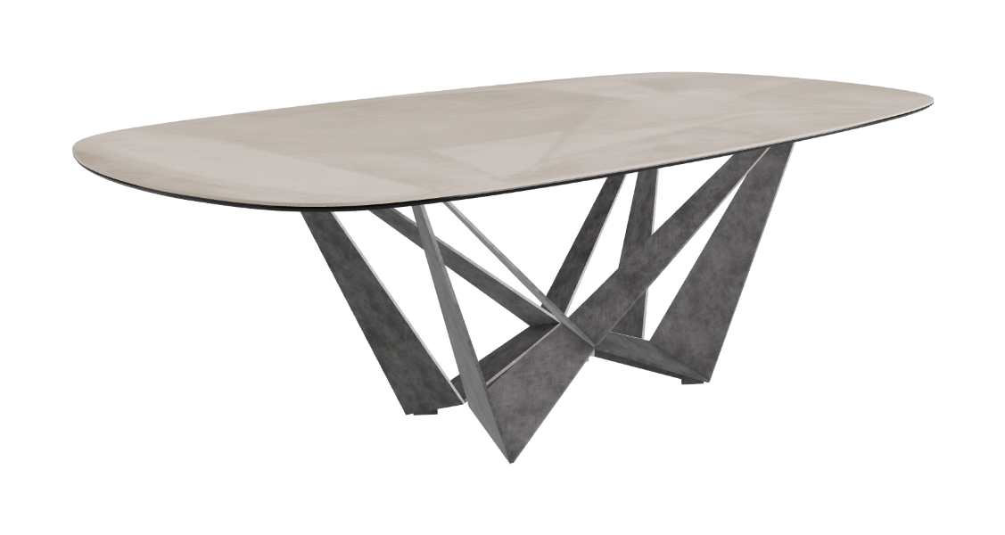Cattelan Italia Skorpio Keramik Biscuit & Polygon Shaped Dining Table