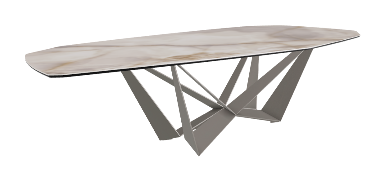 Cattelan Italia Skorpio Keramik Biscuit & Polygon Shaped Dining Table