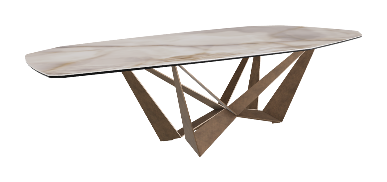 Cattelan Italia Skorpio Keramik Biscuit & Polygon Shaped Dining Table