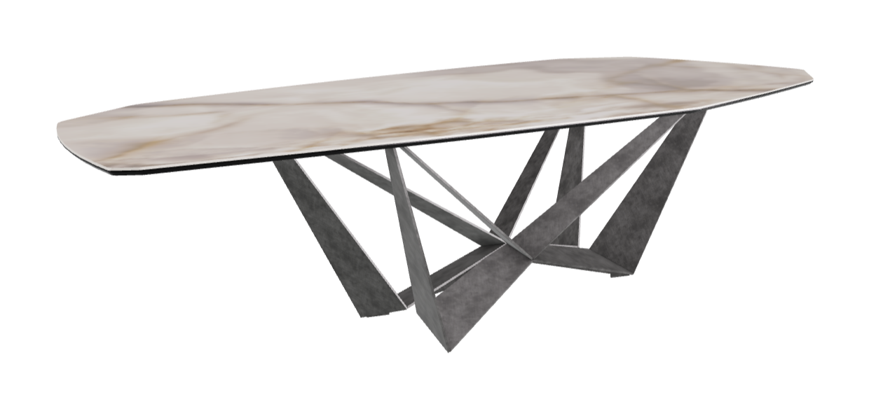 Cattelan Italia Skorpio Keramik Biscuit & Polygon Shaped Dining Table