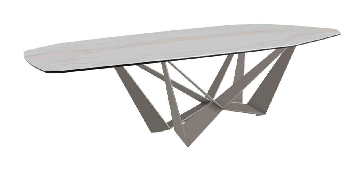 Cattelan Italia Skorpio Keramik Biscuit & Polygon Shaped Dining Table