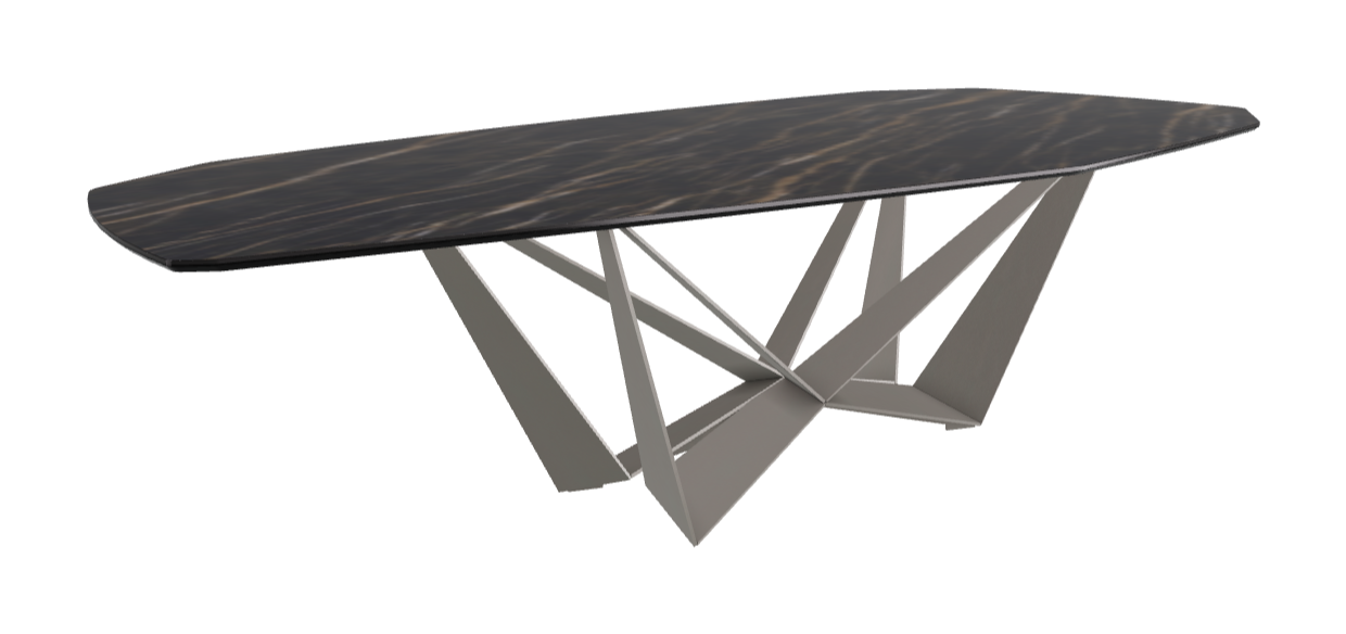 Cattelan Italia Skorpio Keramik Biscuit & Polygon Shaped Dining Table