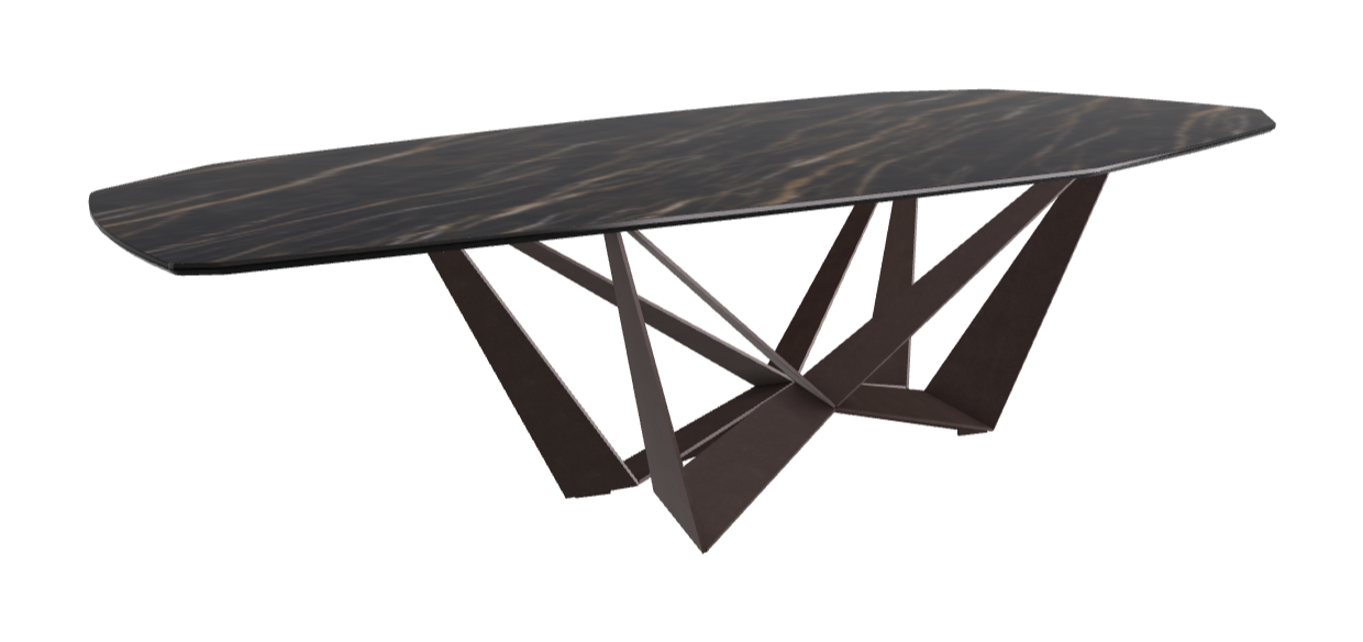 Cattelan Italia Skorpio Keramik Biscuit & Polygon Shaped Dining Table