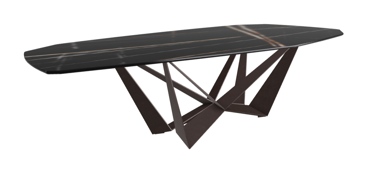 Cattelan Italia Skorpio Keramik Biscuit & Polygon Shaped Dining Table