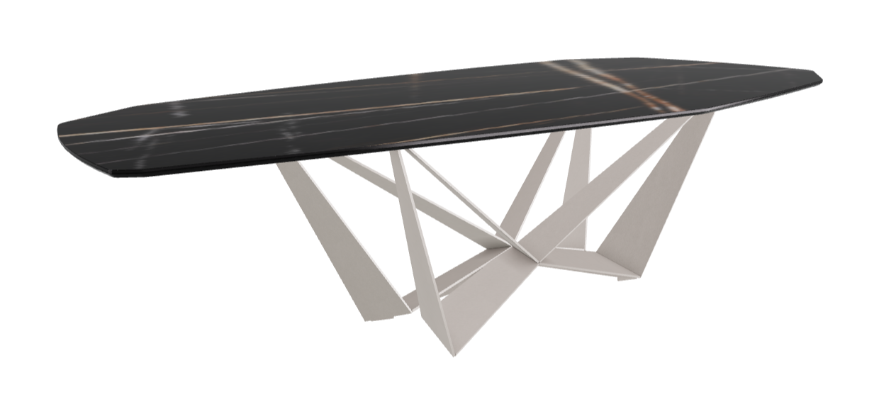 Cattelan Italia Skorpio Keramik Biscuit & Polygon Shaped Dining Table