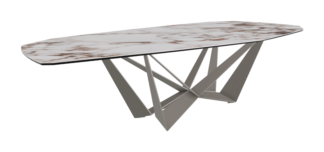 Cattelan Italia Skorpio Keramik Biscuit & Polygon Shaped Dining Table