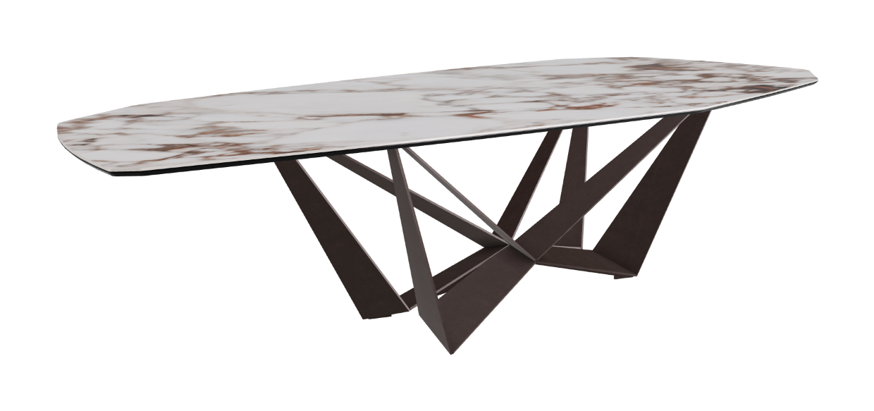 Cattelan Italia Skorpio Keramik Biscuit & Polygon Shaped Dining Table