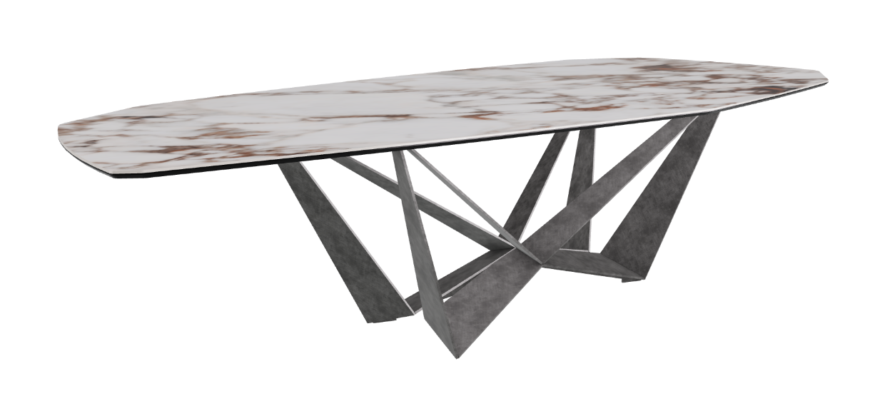Cattelan Italia Skorpio Keramik Biscuit & Polygon Shaped Dining Table