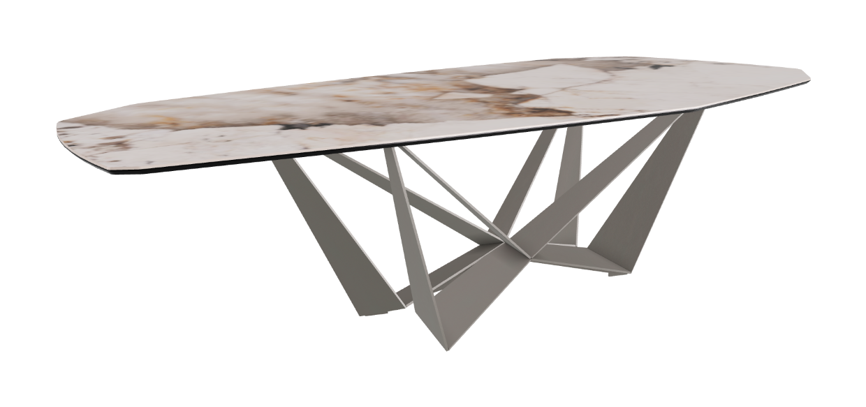 Cattelan Italia Skorpio Keramik Biscuit & Polygon Shaped Dining Table