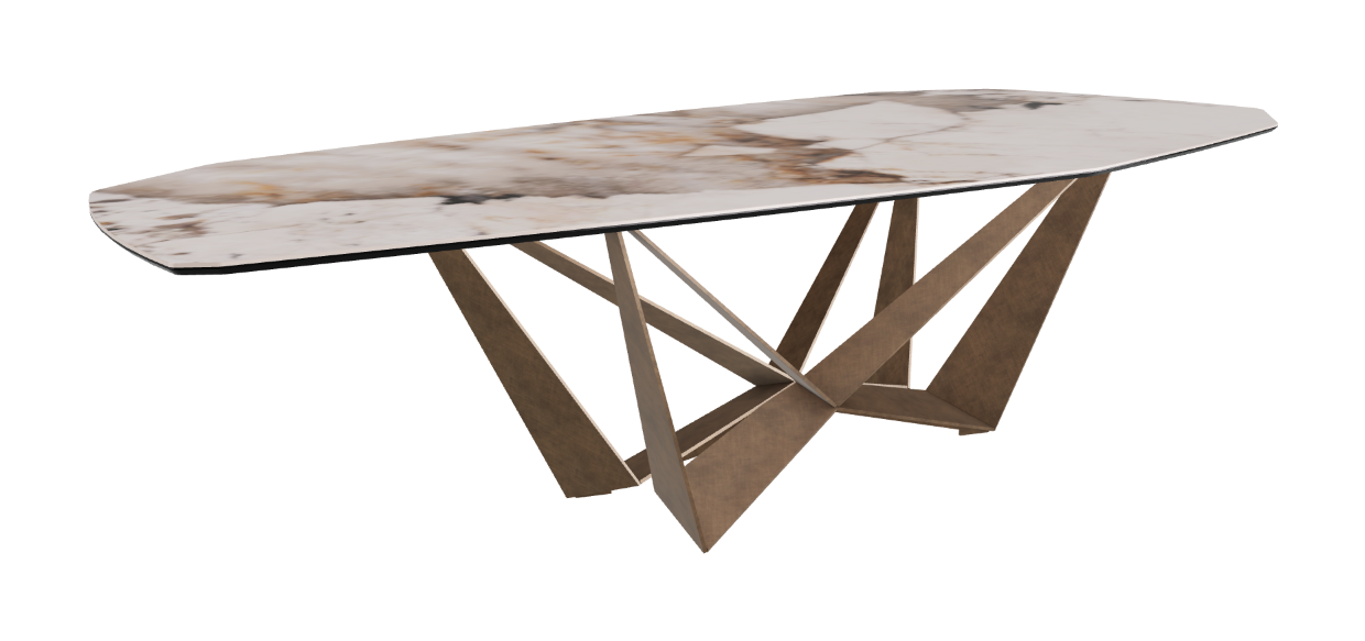 Cattelan Italia Skorpio Keramik Biscuit & Polygon Shaped Dining Table