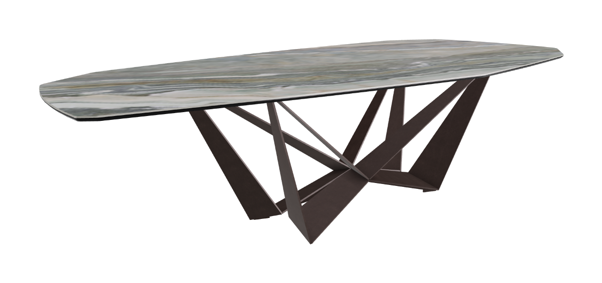 Cattelan Italia Skorpio Keramik Biscuit & Polygon Shaped Dining Table