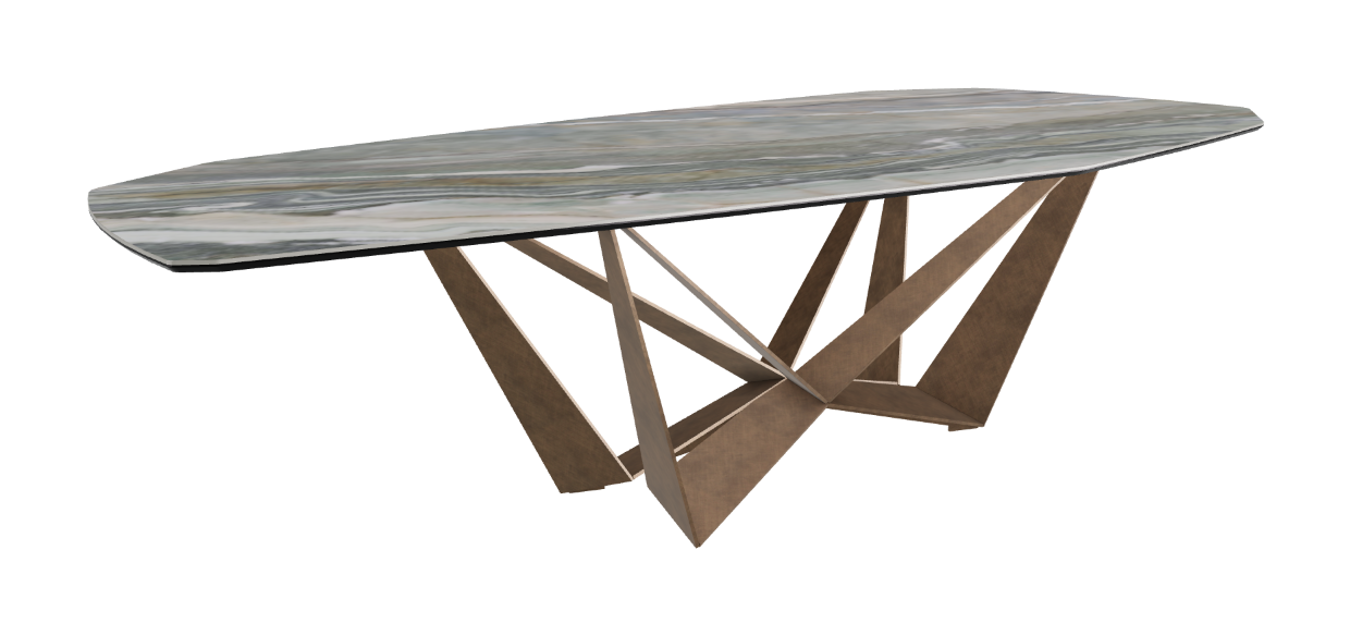 Cattelan Italia Skorpio Keramik Biscuit & Polygon Shaped Dining Table