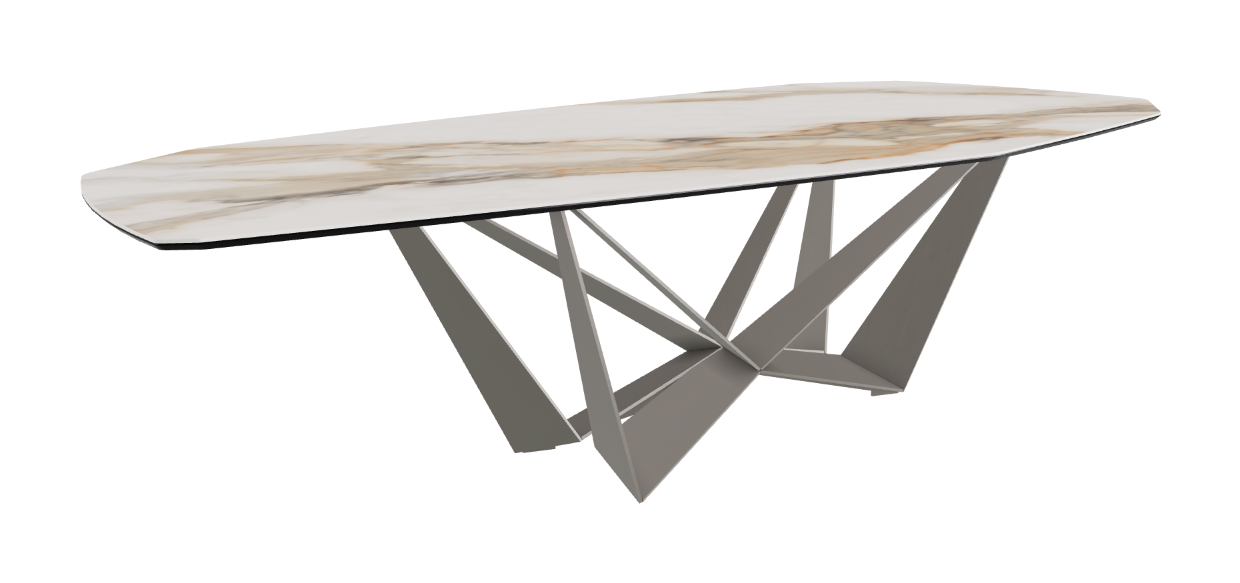 Cattelan Italia Skorpio Keramik Biscuit & Polygon Shaped Dining Table