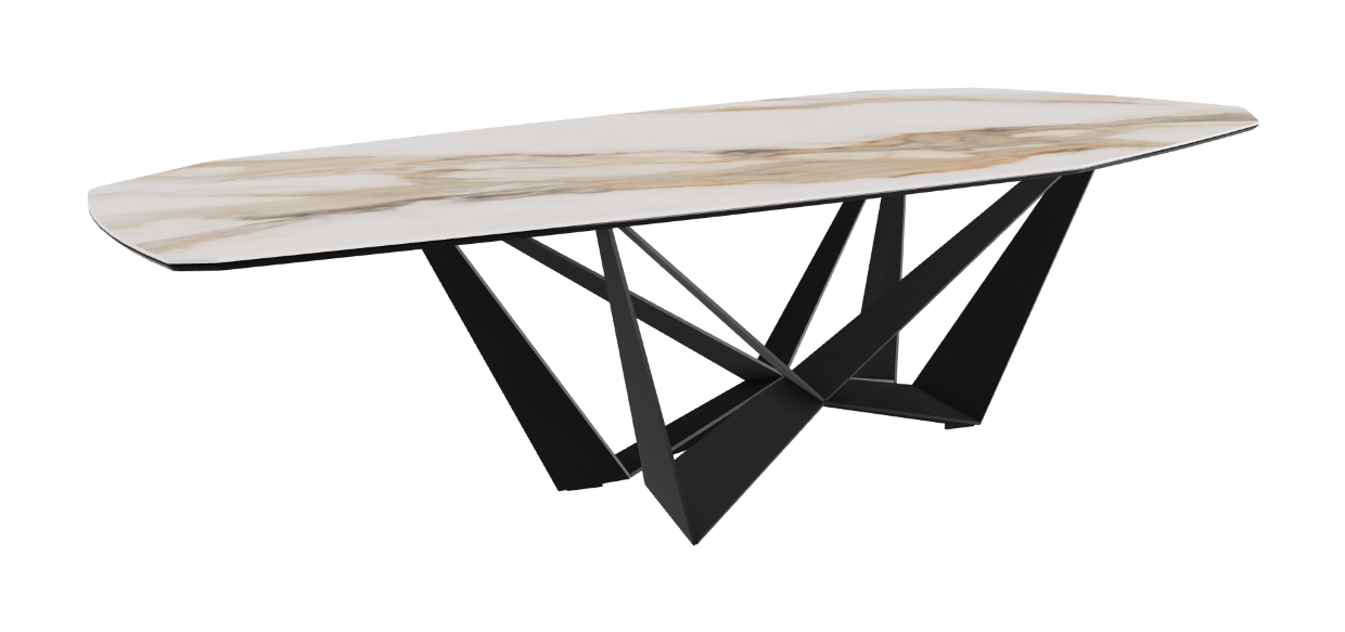 Cattelan Italia Skorpio Keramik Biscuit & Polygon Shaped Dining Table