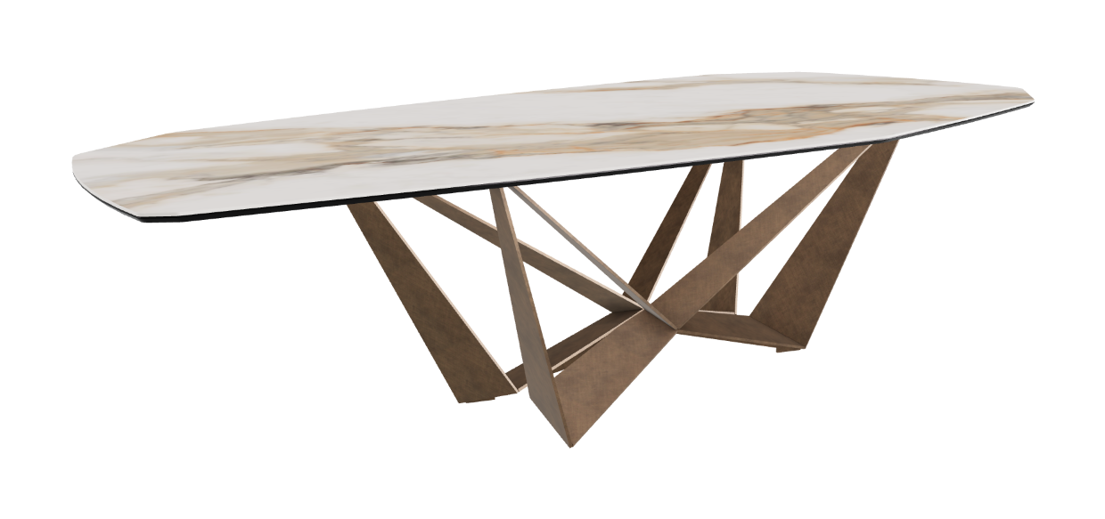 Cattelan Italia Skorpio Keramik Biscuit & Polygon Shaped Dining Table