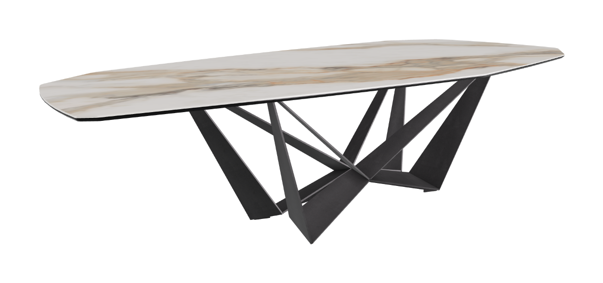 Cattelan Italia Skorpio Keramik Biscuit & Polygon Shaped Dining Table