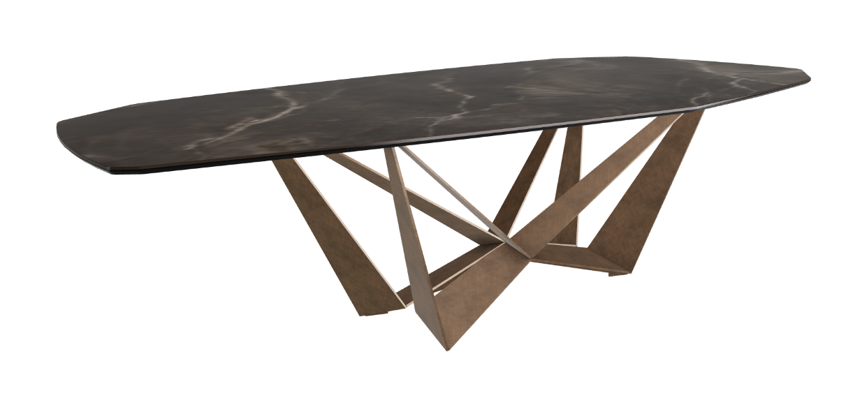 Cattelan Italia Skorpio Keramik Biscuit & Polygon Shaped Dining Table