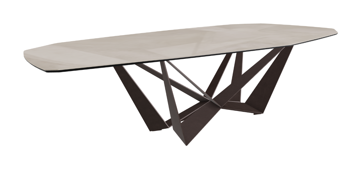 Cattelan Italia Skorpio Keramik Biscuit & Polygon Shaped Dining Table