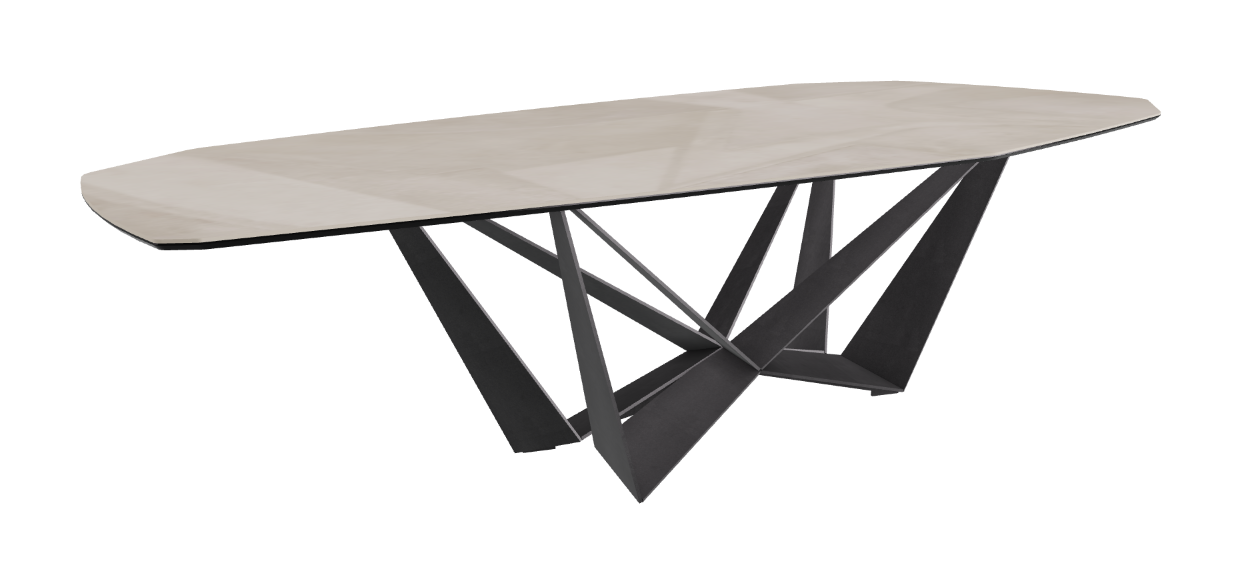 Cattelan Italia Skorpio Keramik Biscuit & Polygon Shaped Dining Table