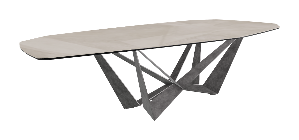 Cattelan Italia Skorpio Keramik Biscuit & Polygon Shaped Dining Table