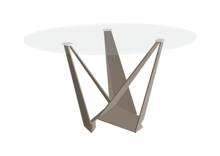 Cattelan Italia Skorpio Glass & Wood Round Dining Table