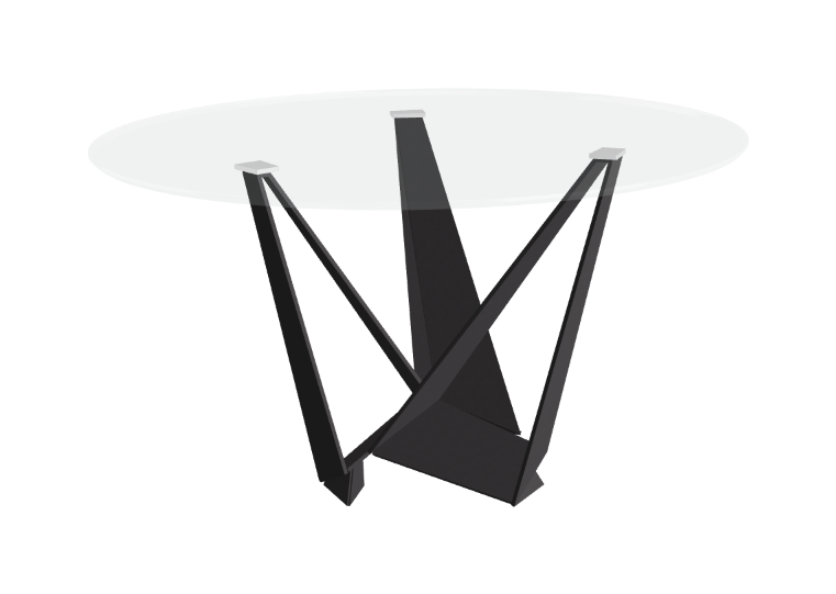 Cattelan Italia Skorpio Glass & Wood Round Dining Table