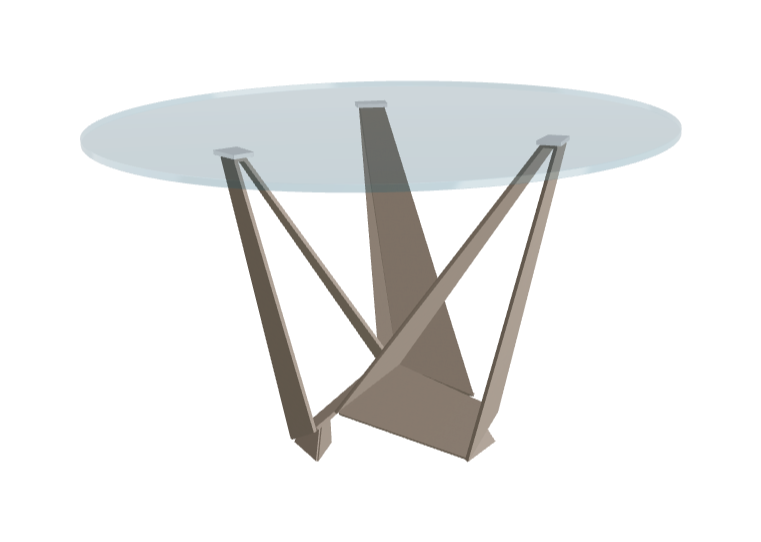 Cattelan Italia Skorpio Glass & Wood Round Dining Table