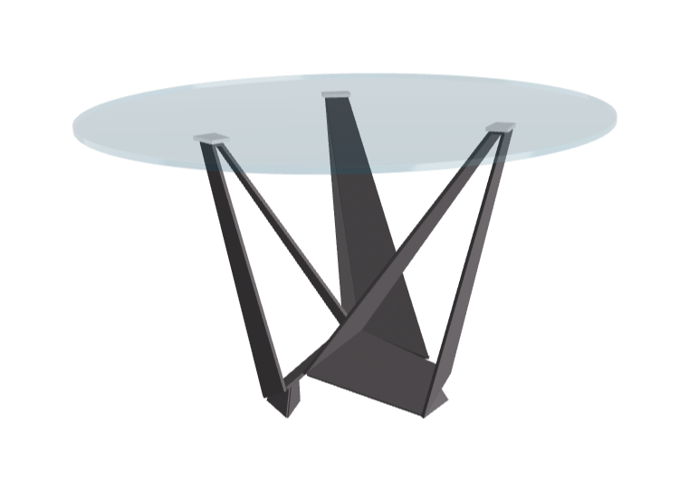 Cattelan Italia Skorpio Glass & Wood Round Dining Table