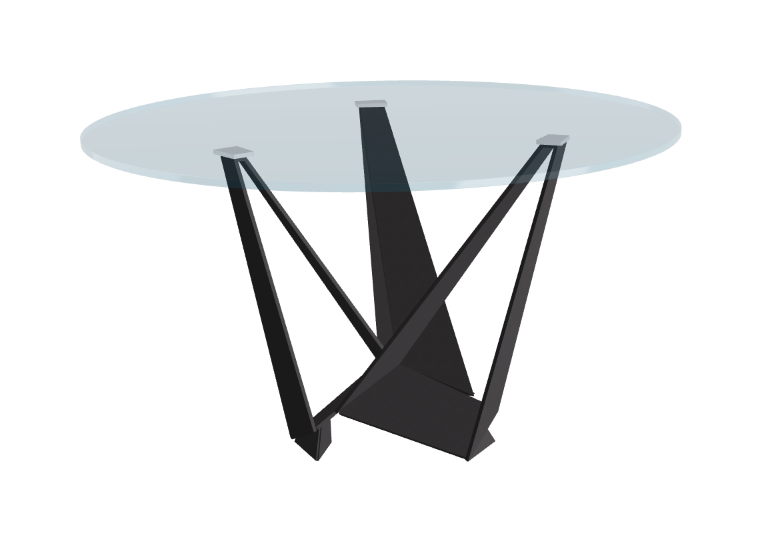 Cattelan Italia Skorpio Glass & Wood Round Dining Table