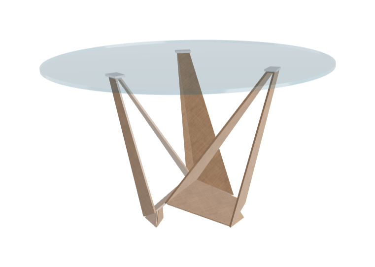 Cattelan Italia Skorpio Glass & Wood Round Dining Table